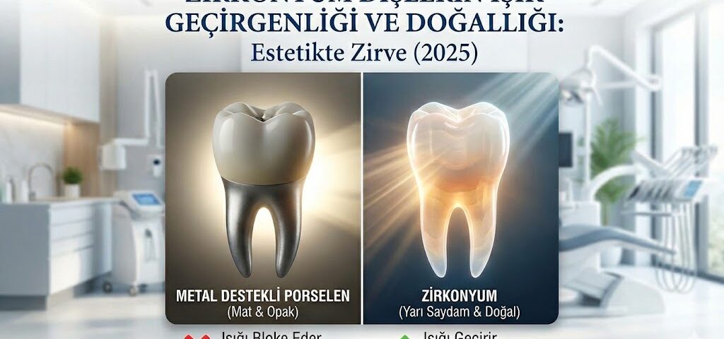 Zirkonyum dişlerin ışık geçirgenliği