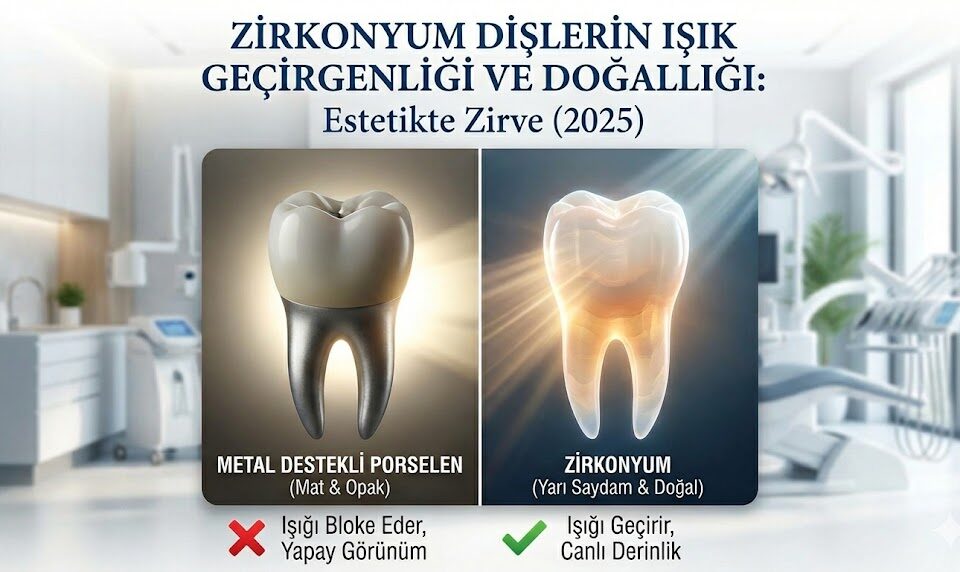 Zirkonyum dişlerin ışık geçirgenliği
