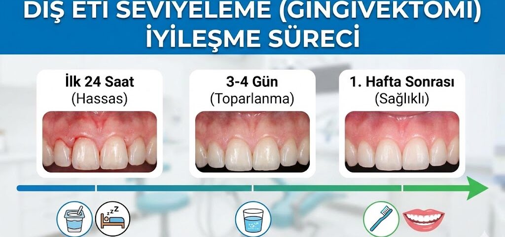 Diş eti seviyeleme iyileşme süreci