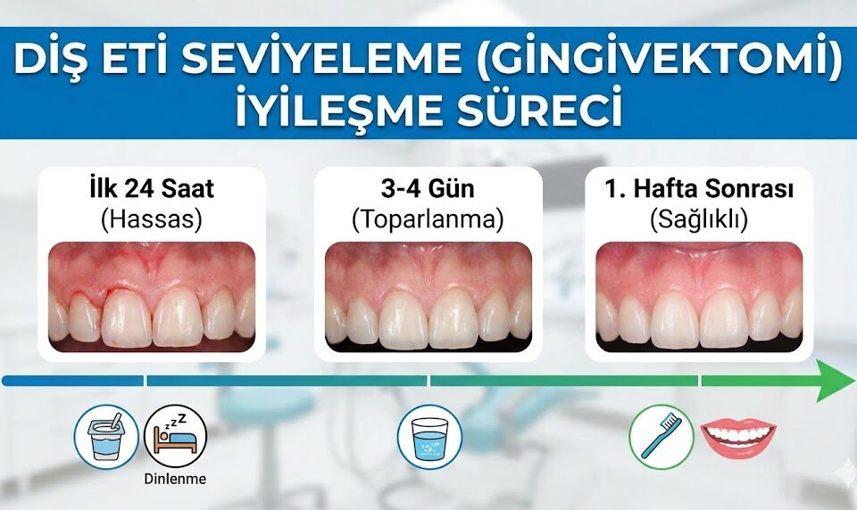 Diş eti seviyeleme iyileşme süreci