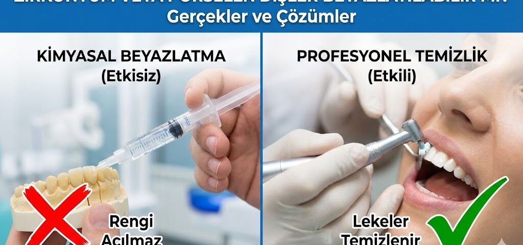 Zirkonyum veya Porselen Dişler Beyazlatılabilir mi