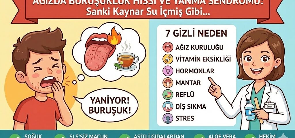 ağızda buruşukluk hissi ve yanma sendromu