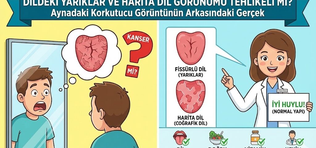 dildeki yarıklar ve harita dil görünümü tehlikeli mi