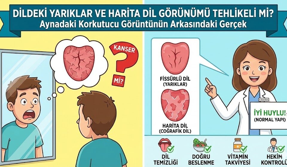 dildeki yarıklar ve harita dil görünümü tehlikeli mi