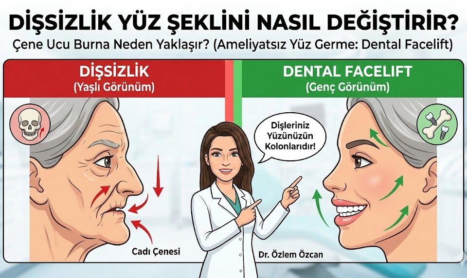 dişsizlik yüz şeklini nasıl değiştirir