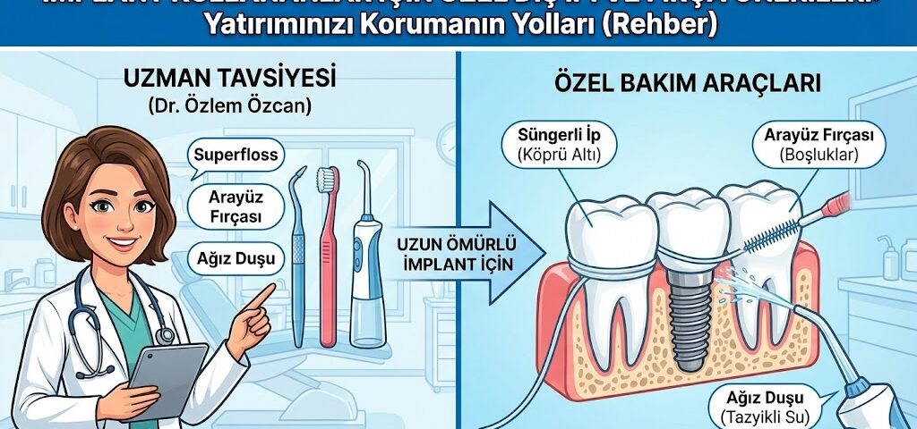 implant kullananlar için diş ipi ve fırça önerileri