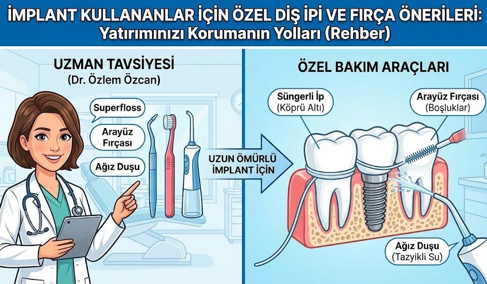 implant kullananlar için diş ipi ve fırça önerileri