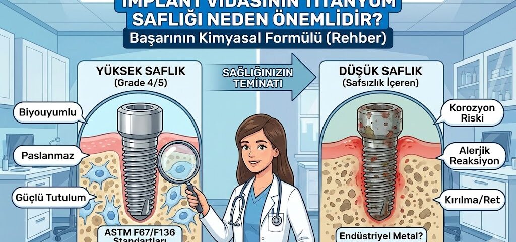 implant vidasının titanyum saflığı neden önemlidir
