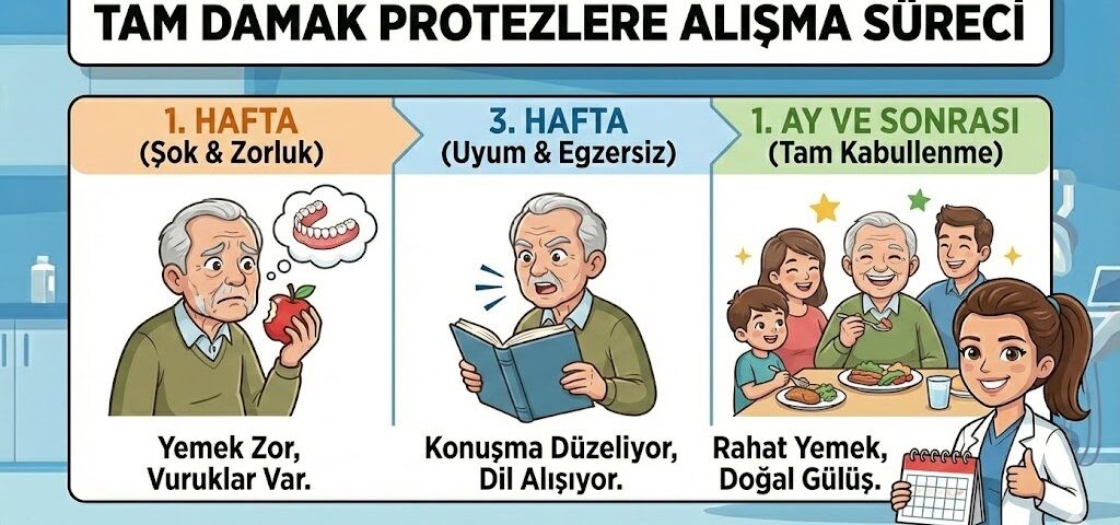 tam damak protezlere alışma süreci