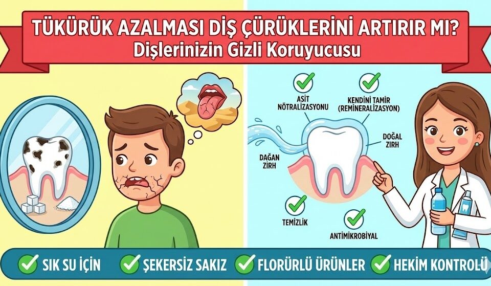 tükürük azalması diş çürüklerini artırır mı