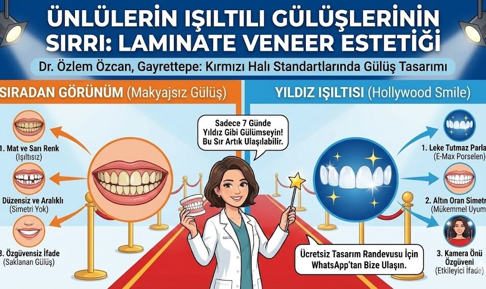 ünlülerin ışıltılı gülüşlerinin sırrı laminate veneer estetiği