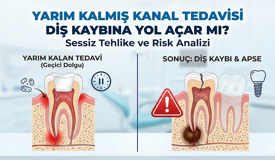 yarım kalmış kanal tedavisi diş kaybına yol açar mı