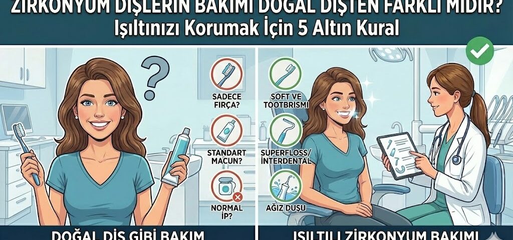 zirkonyum dişlerin bakımı doğal dişten farklı mıdır