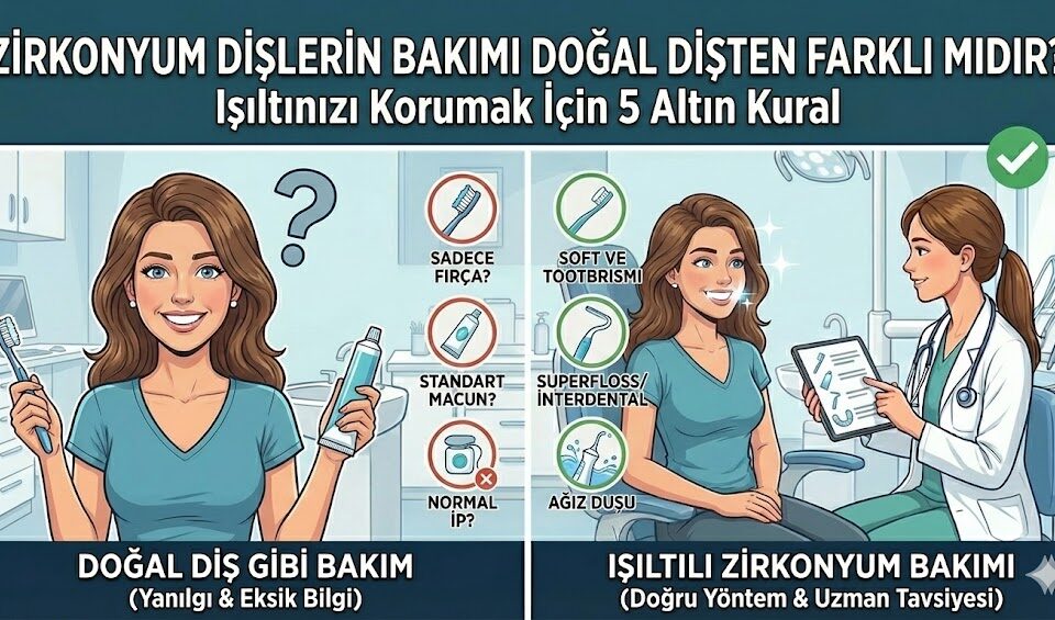 zirkonyum dişlerin bakımı doğal dişten farklı mıdır