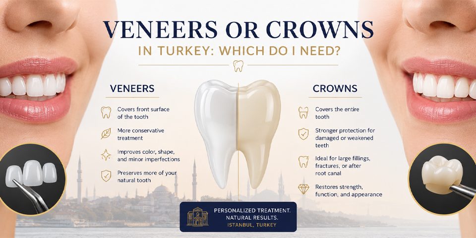 Veneers or Crowns in Turkey: Which Do I Need
